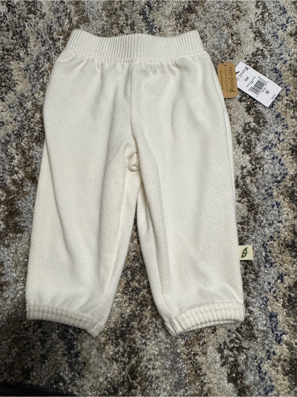 Cozy Cream Knit Baby Pants Joggers